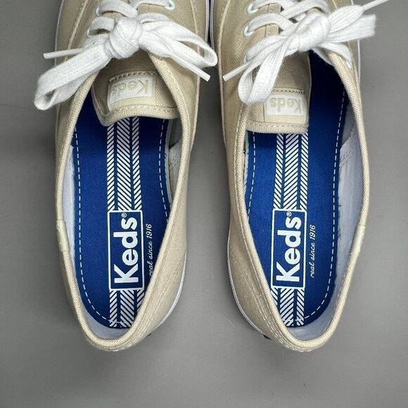 Keds Champion Sneakers Women's Size 9.5 Cream Canvas Low Casual Summer Shoes - Picture 9 of 12